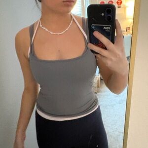 White Fox Boutique Gray Tank Top